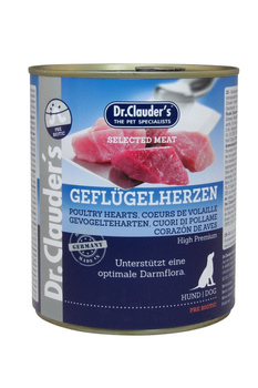 Dr.Clauder's Selected Meat GEFLÜGELHERZEN - Karma mokra dla psów SERCA DROBIOWE 800g