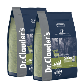 Dr.Clauder's HYPOSENSITIVE HIRSCH & KARTOFFEL - Karma sucha dla wrażliwych psów JELEŃ & ZIEMNIAKI 2x11,5kg