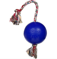 Jolly Pets Romp-n-Roll Piłka 15cm ze sznurem - niebieska